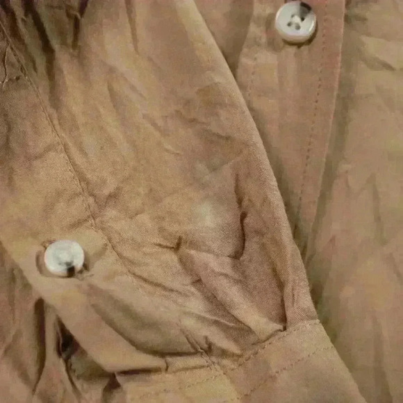 KOTN 100% Egyptian Cotton Khaki Maxi Button Up Collared Shirt Dress Women Size 4 - Picture 7 of 14